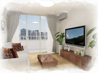 こだわりのクロスとタイルでスタイリッシュで落ち着いた雰囲気に　港区I様邸